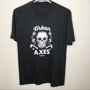 SUGAR SKULL Logo Austin Texas Graphic Tee L Black